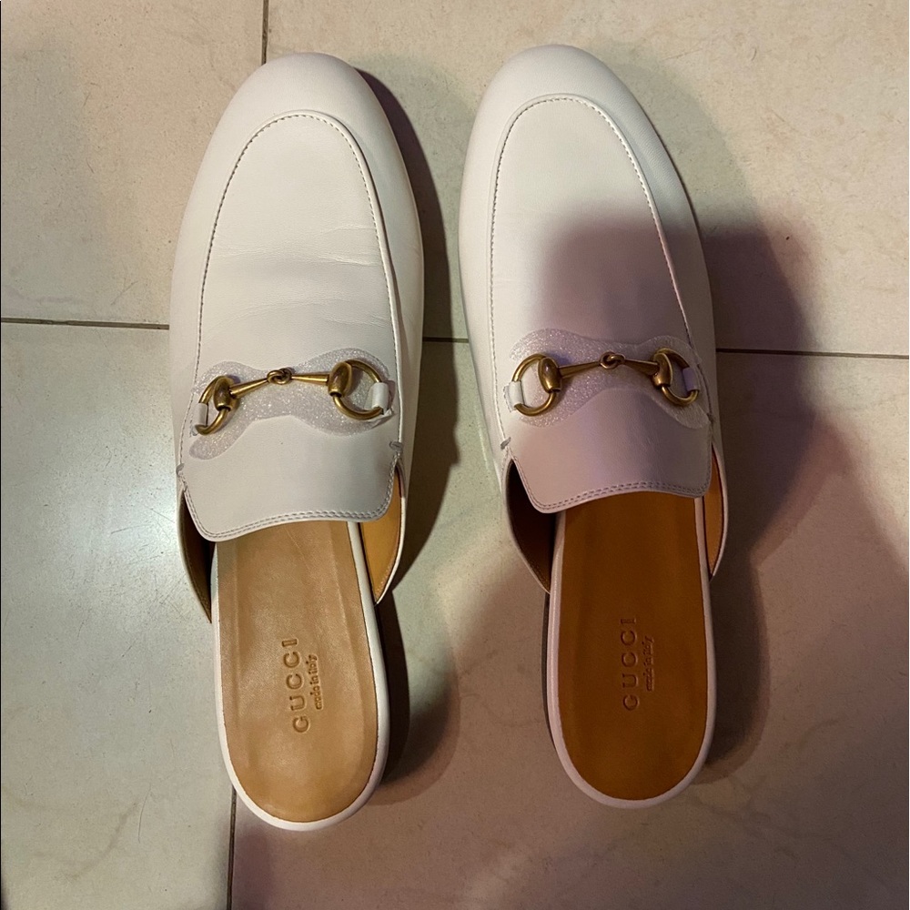 Gucci Princeton White Slides 39.5